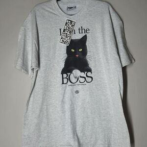 NWT Vintage Parole Di Cotone T Shirt Cat I Am The Boss Wildwood Productions XL